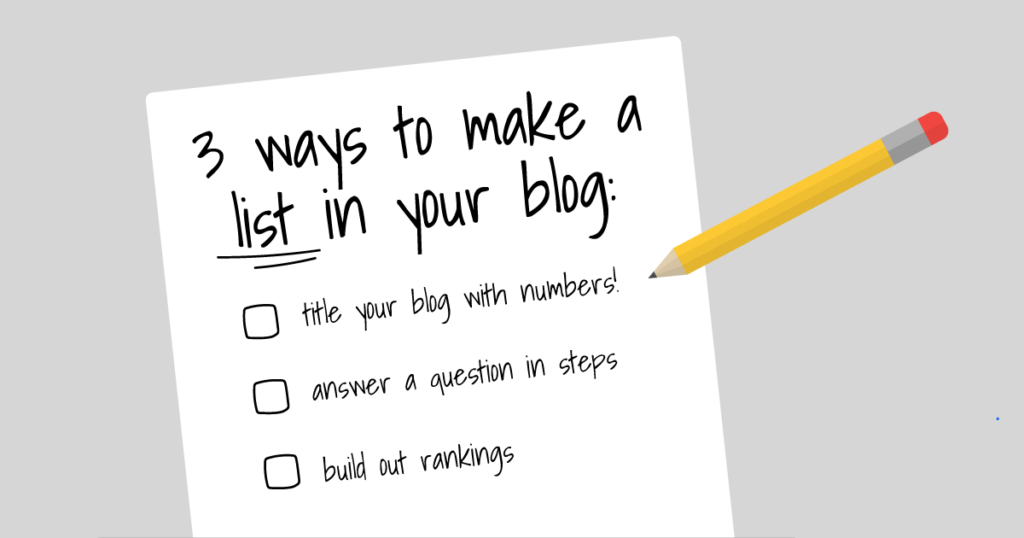 turning blogs into lists