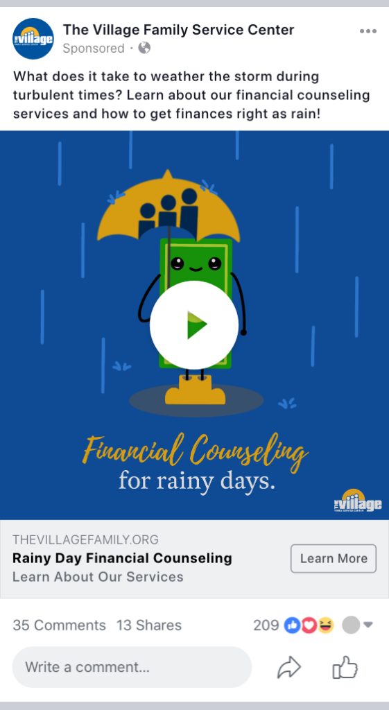 rainy day animated ad