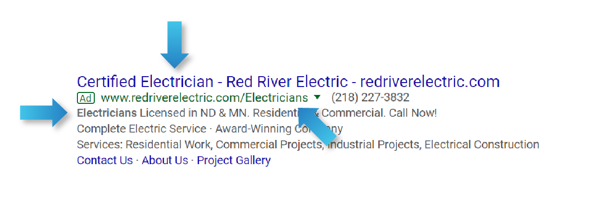 Google paid search example