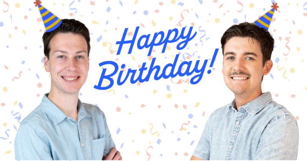 Image of Nick Loock and Gavin Longthorne celebrating their birthday.
