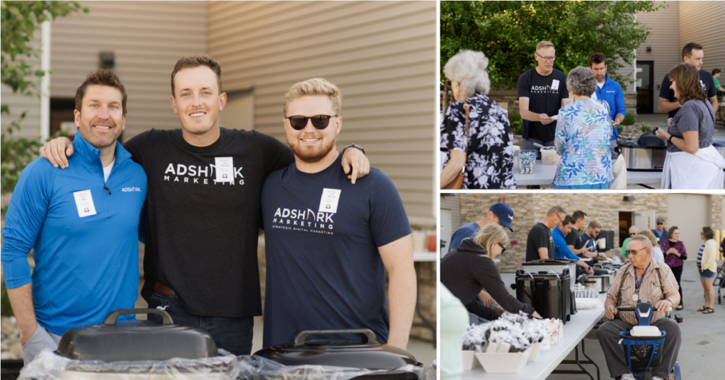 The AdShark team volunteers at Eventide Senior Living Communities in Fargo North dakota.