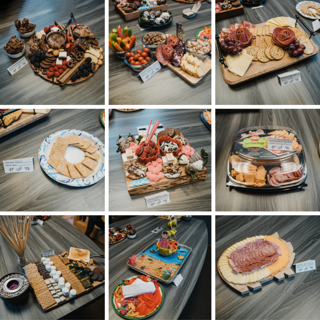collage of images from AdShark's wine and charcuterie night.