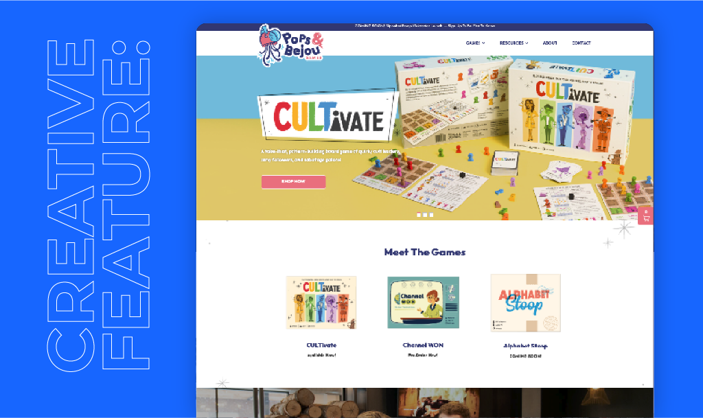 This month's creative feature is for a recent website redesign we did for the Pops & Bejou, the makers of CULTivate! 