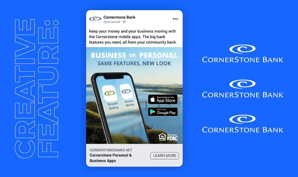 image of the a feature ad AdShark made for Cornerstone Bank