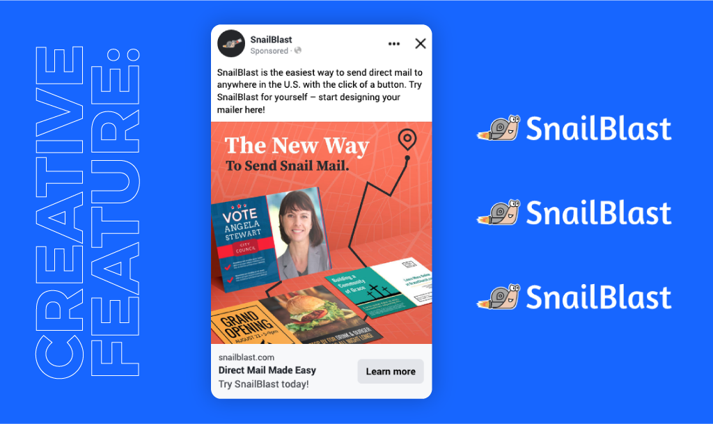 Image of a social media ad made by AdShark Marketing for SnailBlast