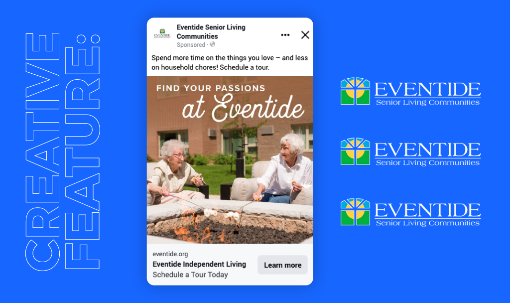 image of an ad AdShark Marketing produced for Eventide Senior Living Communities in Fargo, North Dakota