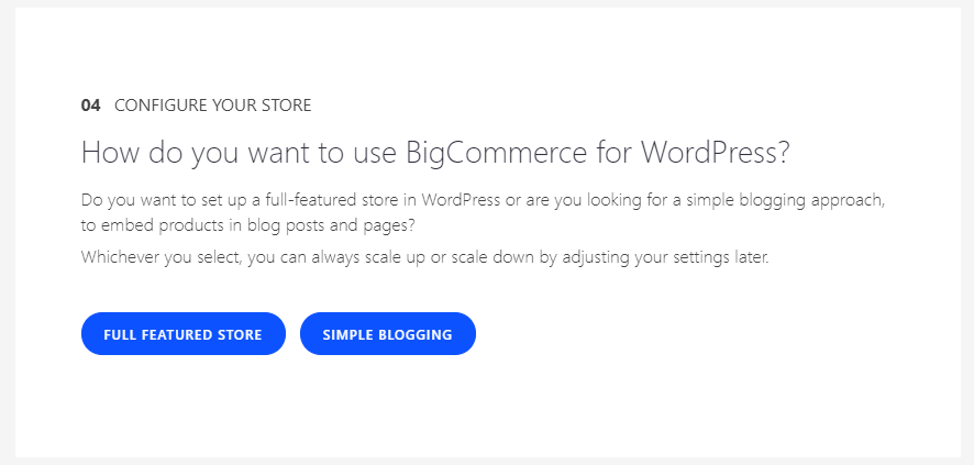 configuring bigcommerce for wordpress