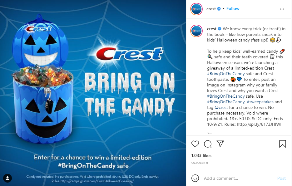 crest bring on the candy instagram