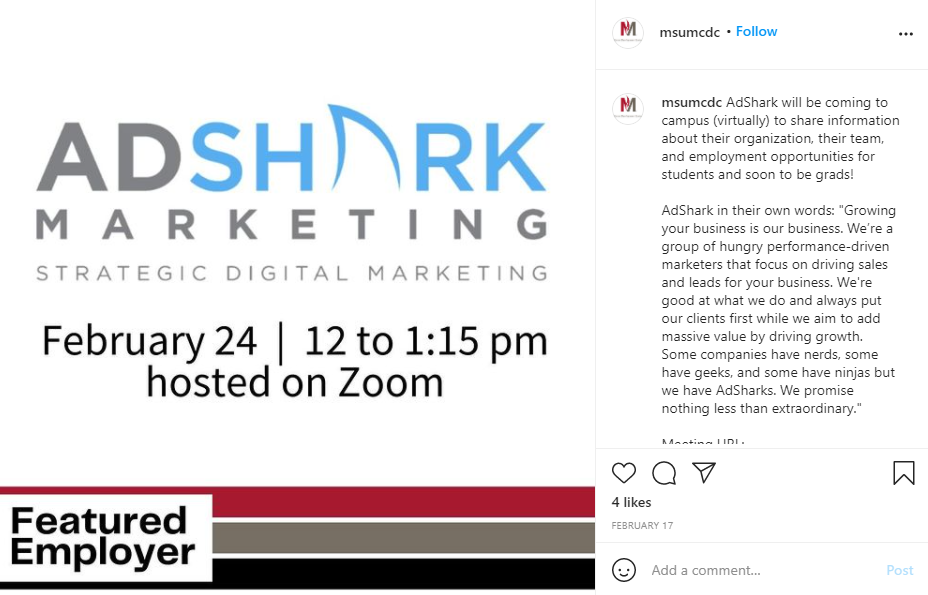 msum cdc instagram adshark