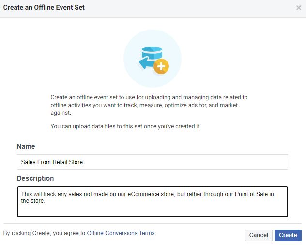 create an offline event set on facebook